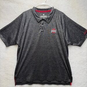 Colosseum Ohio State University Buckeyes Grey Polo Shirt Men’s XL Soft Cool